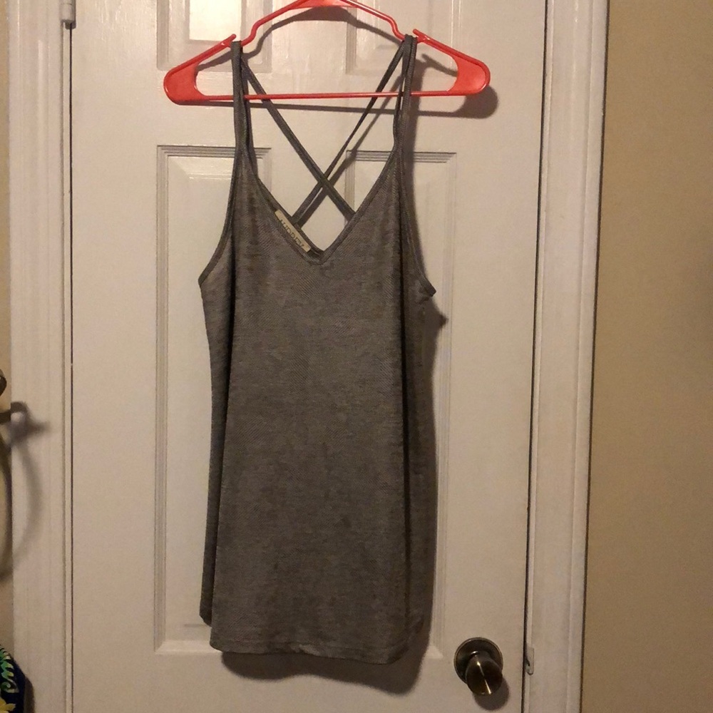Grey silky tank top